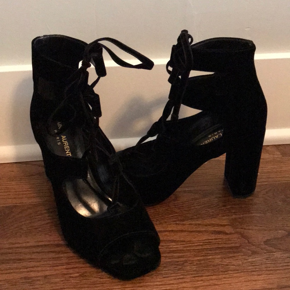 Black Velvet Saint Laurent Shoes